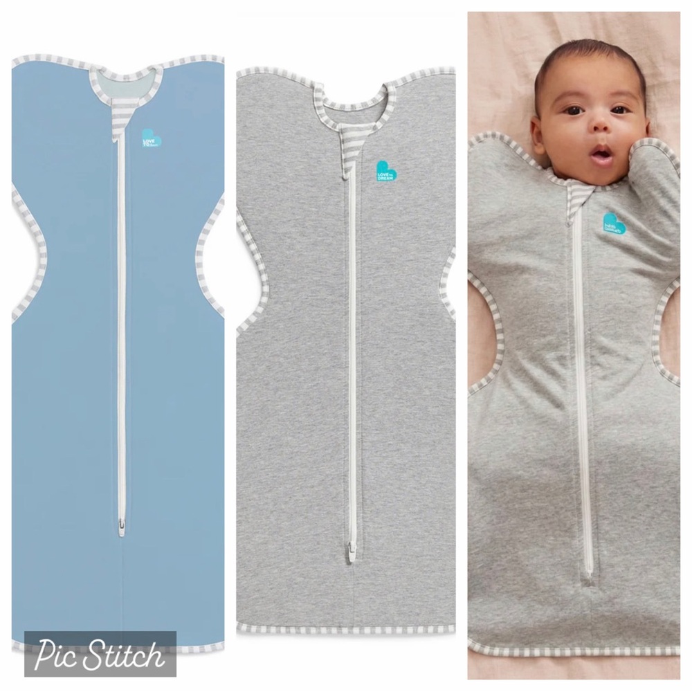 3 SwaddleMe Sleep Sacks - 2 Blue & 1 Gray 2 newborn 1-small